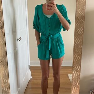 Yumi Kim dressy green silk romper